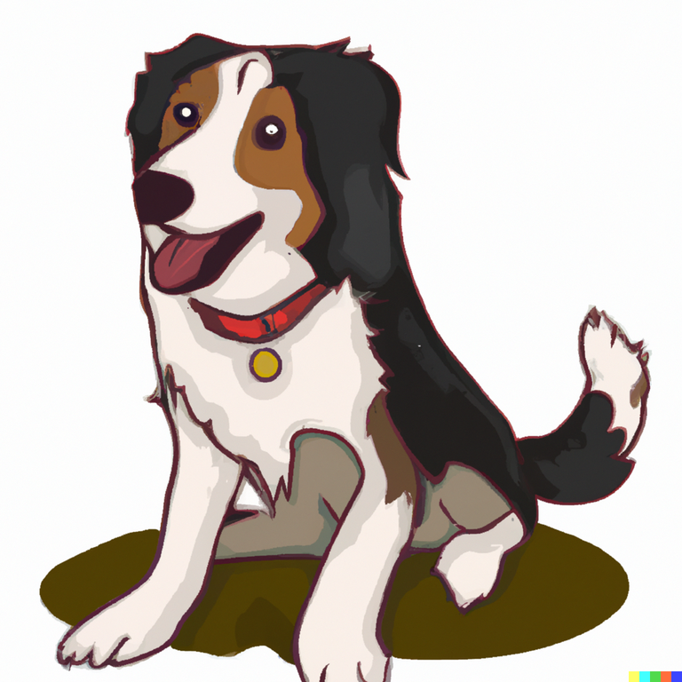 Dibujo de un perro bien educado