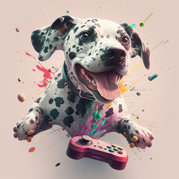 Dálmata aprendiendo jugando